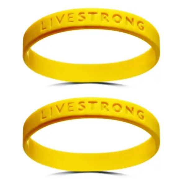 Livestrong Nike Bracelet Lot 2 Lance Armstrong Cancer Awareness Yellow Wristband - Picture 1 of 1